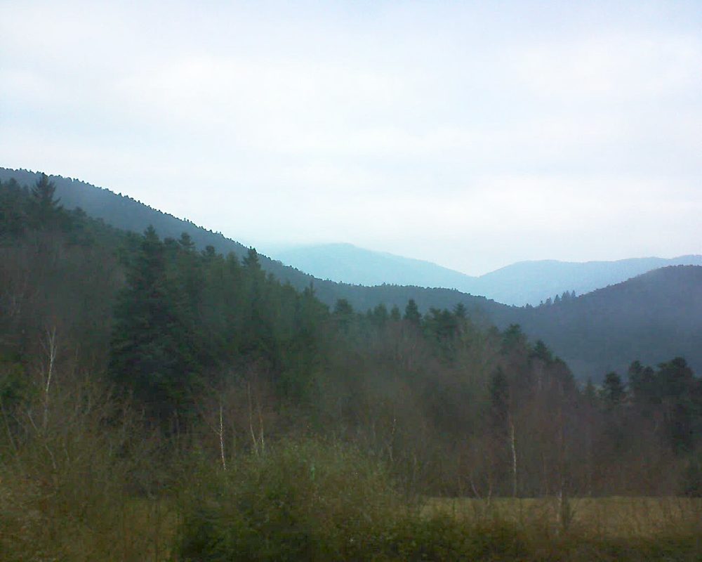 Le petit ballon vu depuis le Domaine Langmatt à Murbach le 13.01.2018 à 09:00 Le petit ballon (Alsace, Vosges) le 13.01.2018 à 09:00