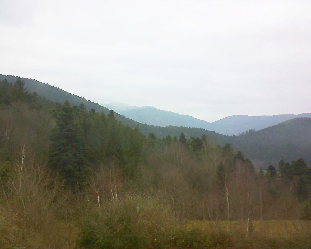 Le petit ballon vu depuis le Domaine Langmatt à Murbach le 13.01.2018 à 11:30 Le petit ballon (Alsace, Vosges) le 13.01.2018 à 11:30