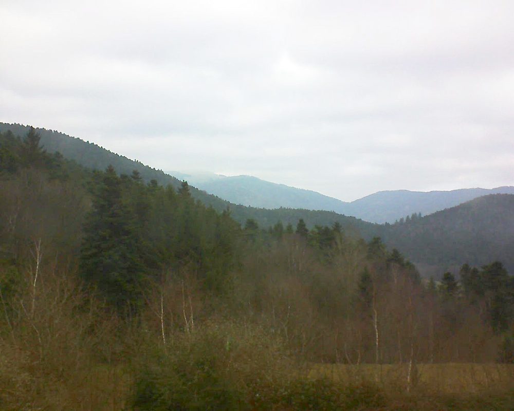 Le petit ballon vu depuis le Domaine Langmatt à Murbach le 13.01.2018 à 12:45 Le petit ballon (Alsace, Vosges) le 13.01.2018 à 12:45