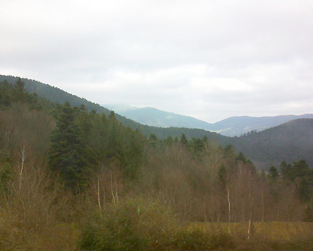 Le petit ballon vu depuis le Domaine Langmatt à Murbach le 13.01.2018 à 13:00 Le petit ballon (Alsace, Vosges) le 13.01.2018 à 13:00