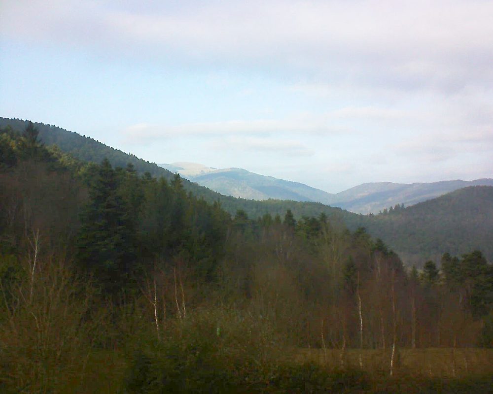 Le petit ballon vu depuis le Domaine Langmatt à Murbach le 13.01.2018 à 14:30 Le petit ballon (Alsace, Vosges) le 13.01.2018 à 14:30
