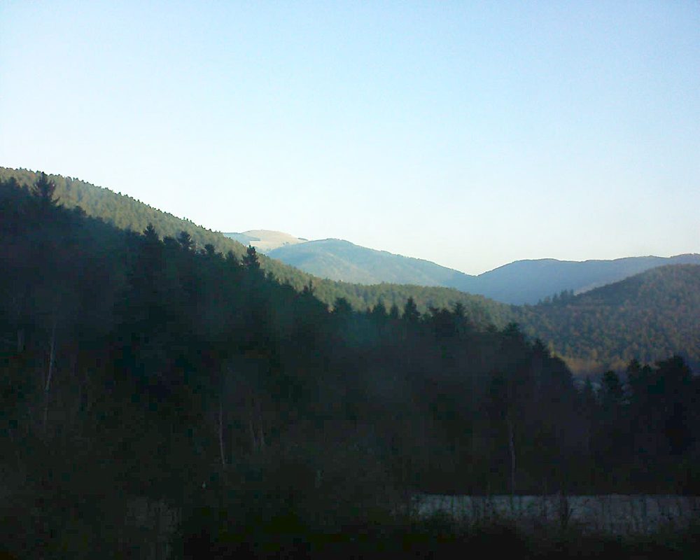 Le petit ballon vu depuis le Domaine Langmatt à Murbach le 14.01.2018 à 09:00 Le petit ballon (Alsace, Vosges) le 14.01.2018 à 09:00