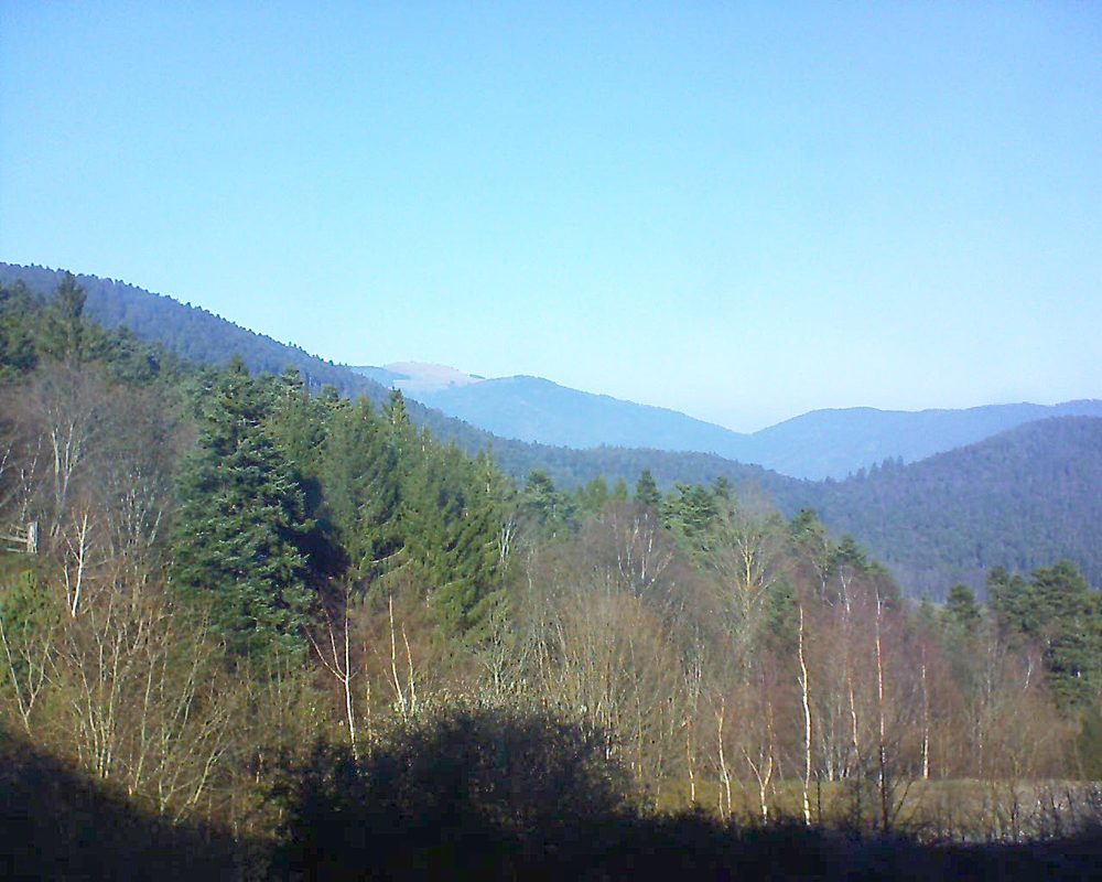 Le petit ballon vu depuis le Domaine Langmatt à Murbach le 14.01.2018 à 13:00 Le petit ballon (Alsace, Vosges) le 14.01.2018 à 13:00