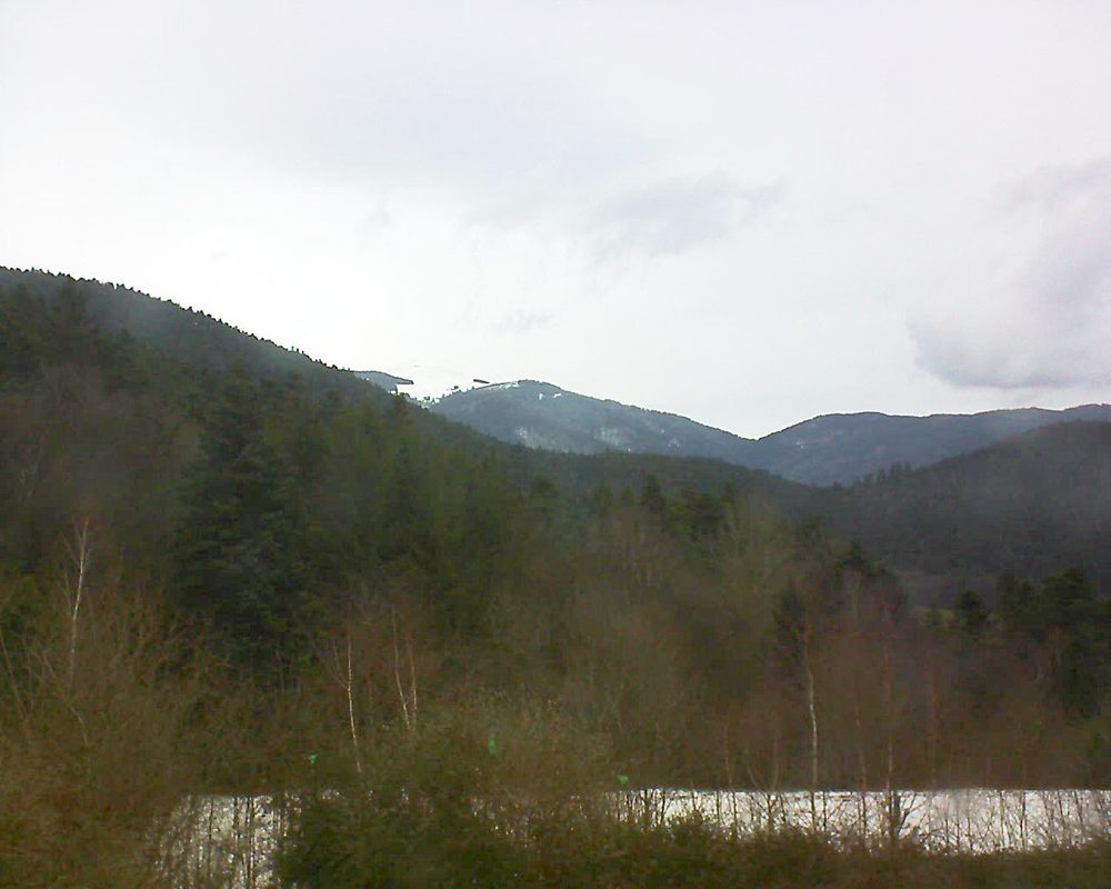 Le petit ballon vu depuis le Domaine Langmatt à Murbach le 21.01.2018 à 14:00 Le petit ballon (Alsace, Vosges) le 21.01.2018 à 14:00