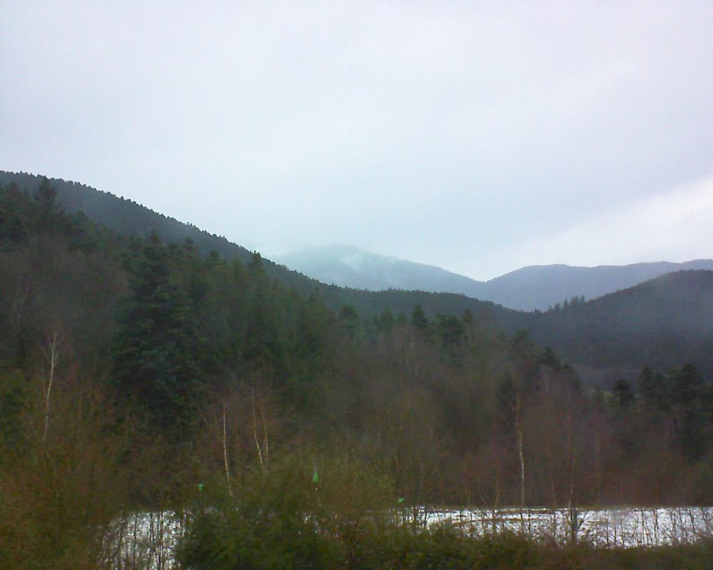 Le petit ballon vu depuis le Domaine Langmatt à Murbach le 22.01.2018 à 09:00 Le petit ballon (Alsace, Vosges) le 22.01.2018 à 09:00