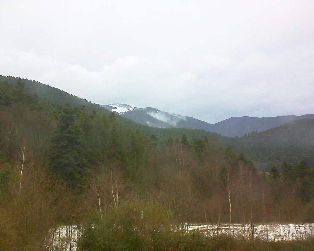 Le petit ballon vu depuis le Domaine Langmatt à Murbach le 22.01.2018 à 10:15 Le petit ballon (Alsace, Vosges) le 22.01.2018 à 10:15