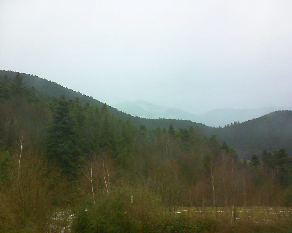 Le petit ballon vu depuis le Domaine Langmatt à Murbach le 22.01.2018 à 16:15 Le petit ballon (Alsace, Vosges) le 22.01.2018 à 16:15