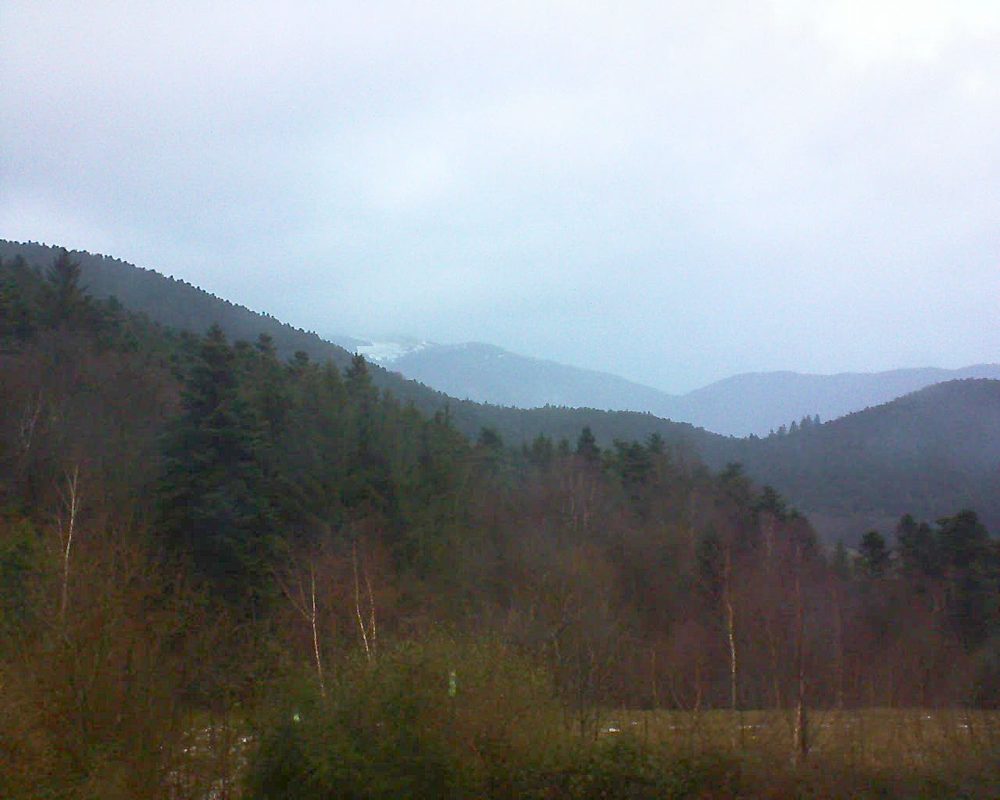 Le petit ballon vu depuis le Domaine Langmatt à Murbach le 22.01.2018 à 17:15 Le petit ballon (Alsace, Vosges) le 22.01.2018 à 17:15