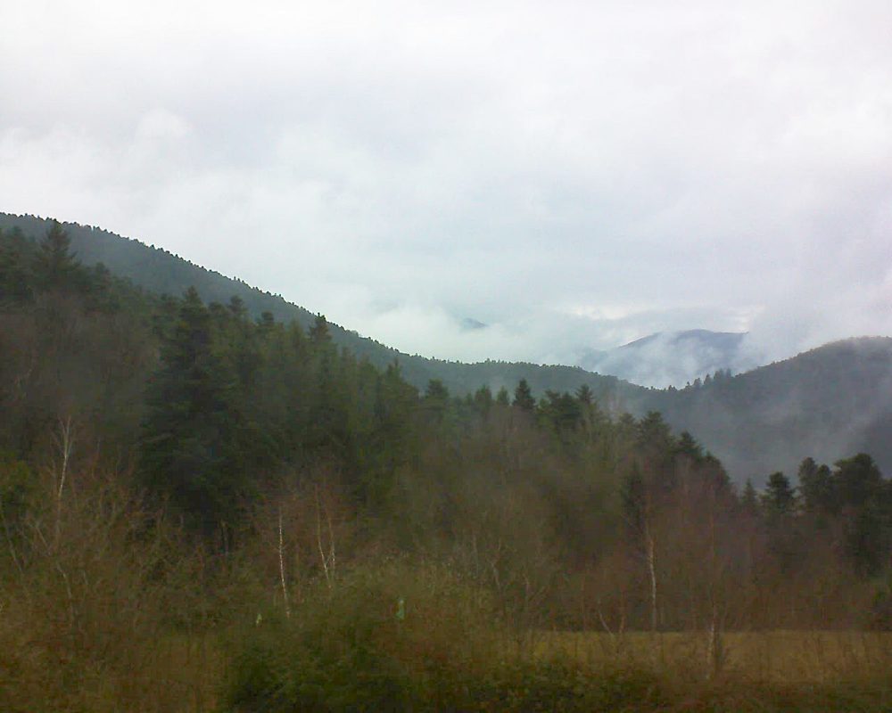 Le petit ballon vu depuis le Domaine Langmatt à Murbach le 27.01.2018 à 14:45 Le petit ballon (Alsace, Vosges) le 27.01.2018 à 14:45