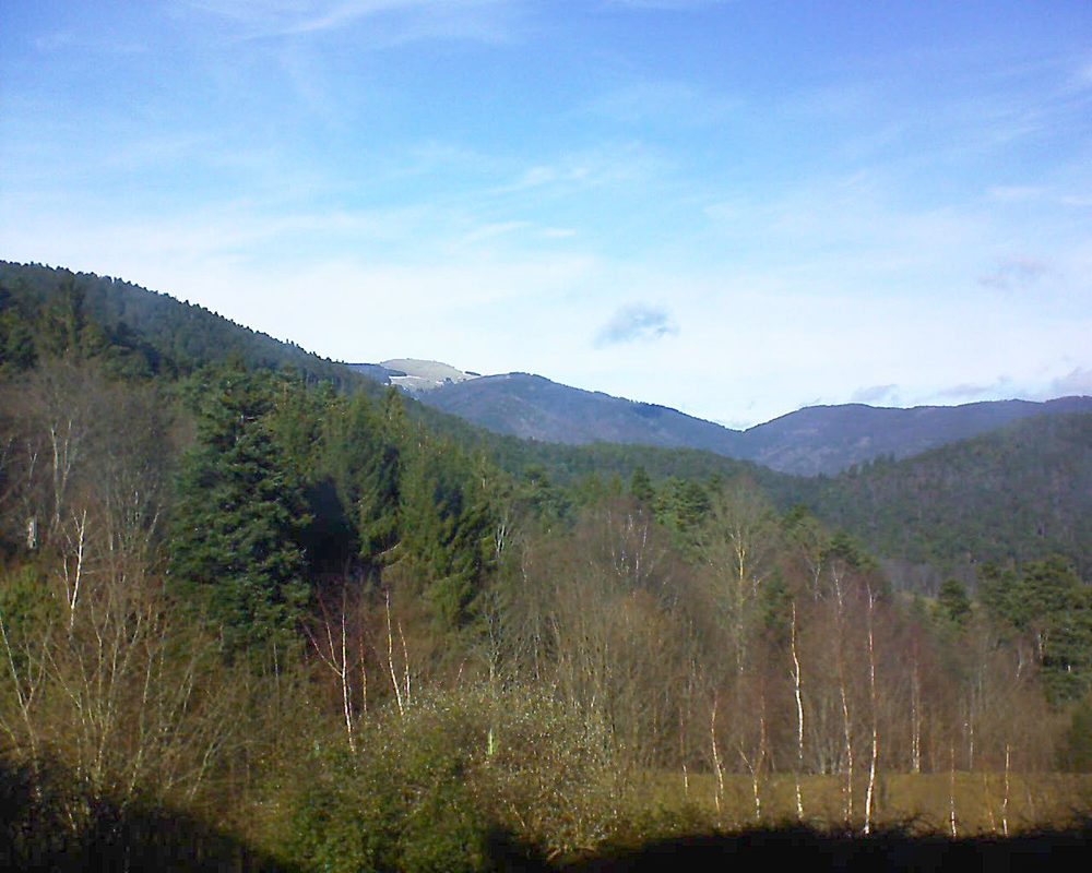 Le petit ballon vu depuis le Domaine Langmatt à Murbach le 29.01.2018 à 13:30 Le petit ballon (Alsace, Vosges) le 29.01.2018 à 13:30