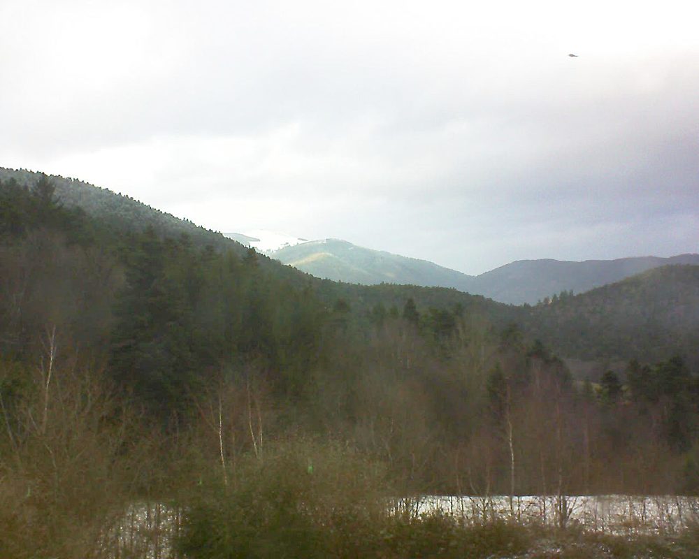 Le petit ballon vu depuis le Domaine Langmatt à Murbach le 01.02.2018 à 15:45 Le petit ballon (Alsace, Vosges) le 01.02.2018 à 15:45