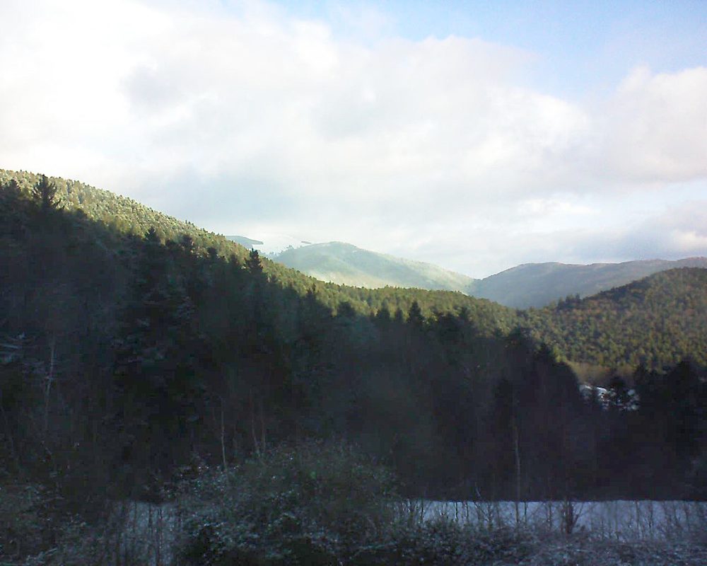 Le petit ballon vu depuis le Domaine Langmatt à Murbach le 02.02.2018 à 09:15 Le petit ballon (Alsace, Vosges) le 02.02.2018 à 09:15
