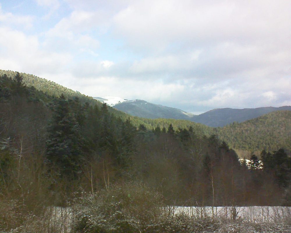 Le petit ballon vu depuis le Domaine Langmatt à Murbach le 02.02.2018 à 10:15 Le petit ballon (Alsace, Vosges) le 02.02.2018 à 10:15