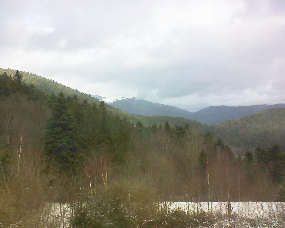 Le petit ballon vu depuis le Domaine Langmatt à Murbach le 02.02.2018 à 12:15 Le petit ballon (Alsace, Vosges) le 02.02.2018 à 12:15