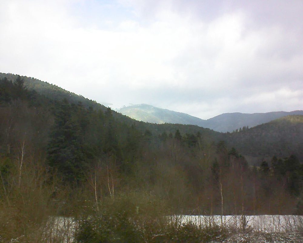 Le petit ballon vu depuis le Domaine Langmatt à Murbach le 02.02.2018 à 12:45 Le petit ballon (Alsace, Vosges) le 02.02.2018 à 12:45