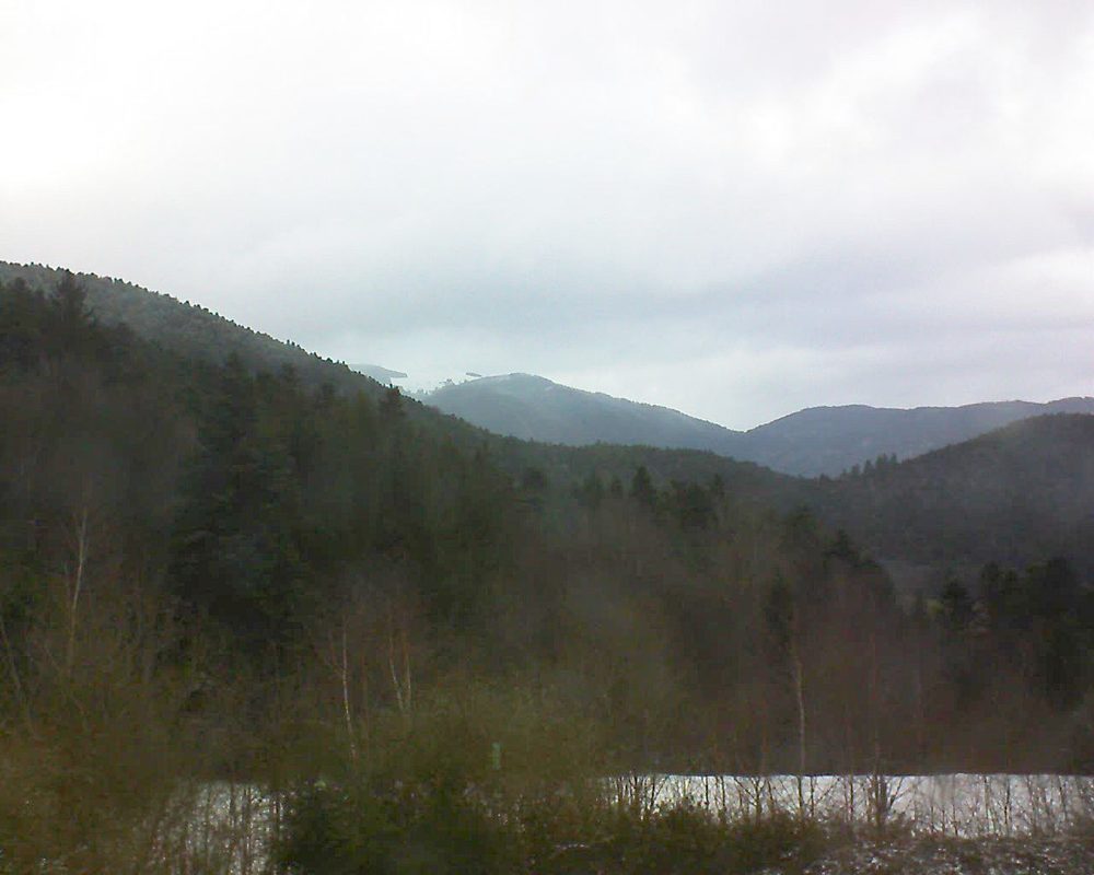Le petit ballon vu depuis le Domaine Langmatt à Murbach le 02.02.2018 à 14:15 Le petit ballon (Alsace, Vosges) le 02.02.2018 à 14:15