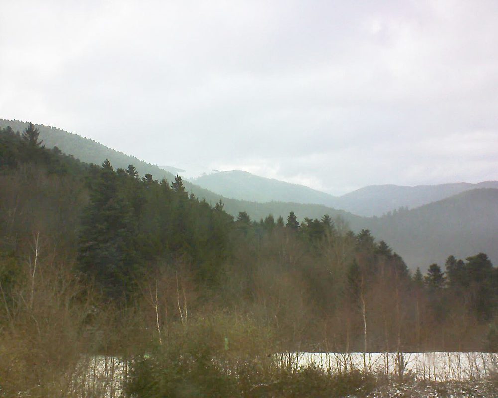 Le petit ballon vu depuis le Domaine Langmatt à Murbach le 02.02.2018 à 14:30 Le petit ballon (Alsace, Vosges) le 02.02.2018 à 14:30