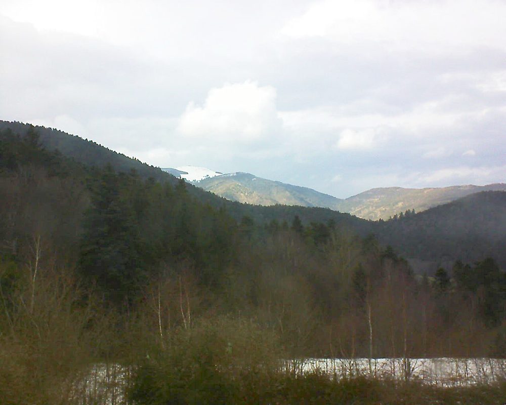 Le petit ballon vu depuis le Domaine Langmatt à Murbach le 04.02.2018 à 15:30 Le petit ballon (Alsace, Vosges) le 04.02.2018 à 15:30