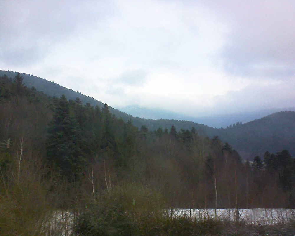 Le petit ballon vu depuis le Domaine Langmatt à Murbach le 05.02.2018 à 10:30 Le petit ballon (Alsace, Vosges) le 05.02.2018 à 10:30