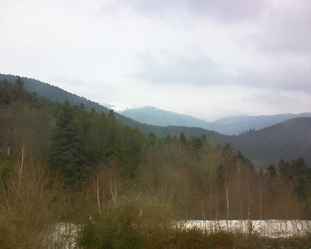 Le petit ballon vu depuis le Domaine Langmatt à Murbach le 05.02.2018 à 13:30 Le petit ballon (Alsace, Vosges) le 05.02.2018 à 13:30