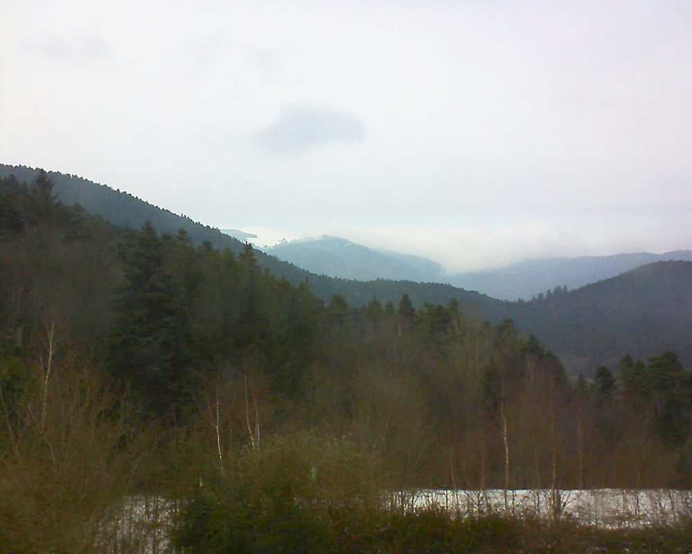 Le petit ballon vu depuis le Domaine Langmatt à Murbach le 05.02.2018 à 15:15 Le petit ballon (Alsace, Vosges) le 05.02.2018 à 15:15