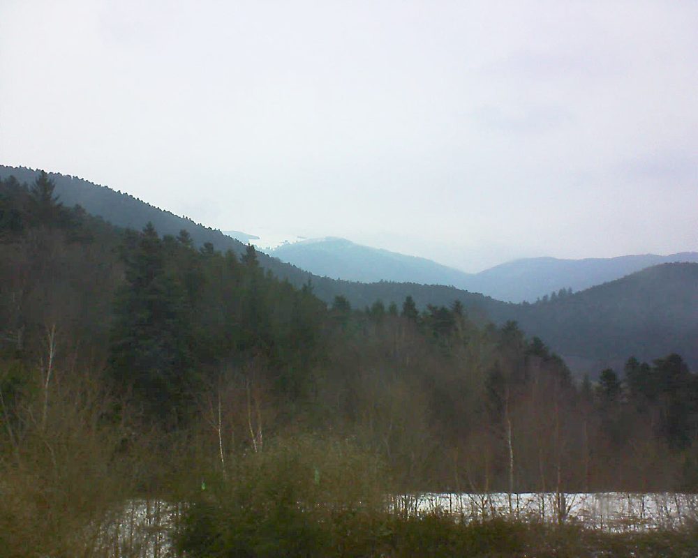 Le petit ballon vu depuis le Domaine Langmatt à Murbach le 05.02.2018 à 16:15 Le petit ballon (Alsace, Vosges) le 05.02.2018 à 16:15