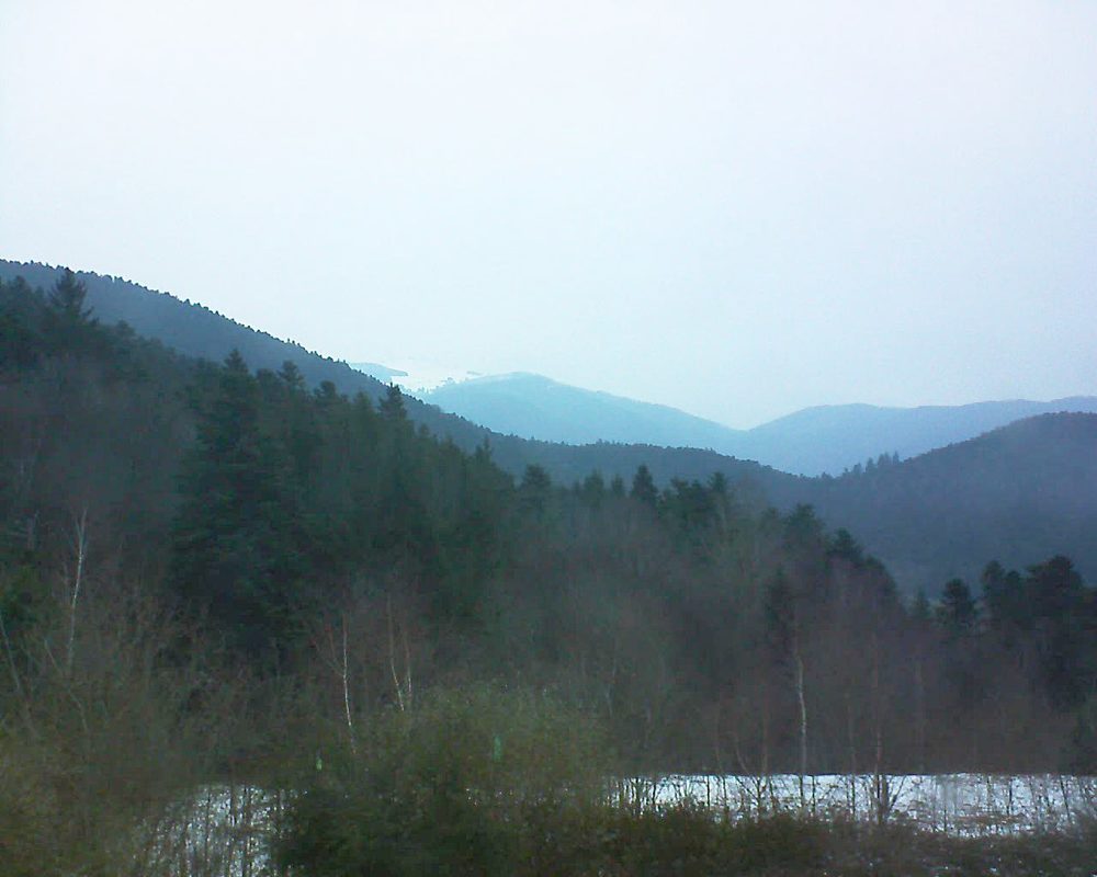 Le petit ballon vu depuis le Domaine Langmatt à Murbach le 05.02.2018 à 17:15 Le petit ballon (Alsace, Vosges) le 05.02.2018 à 17:15