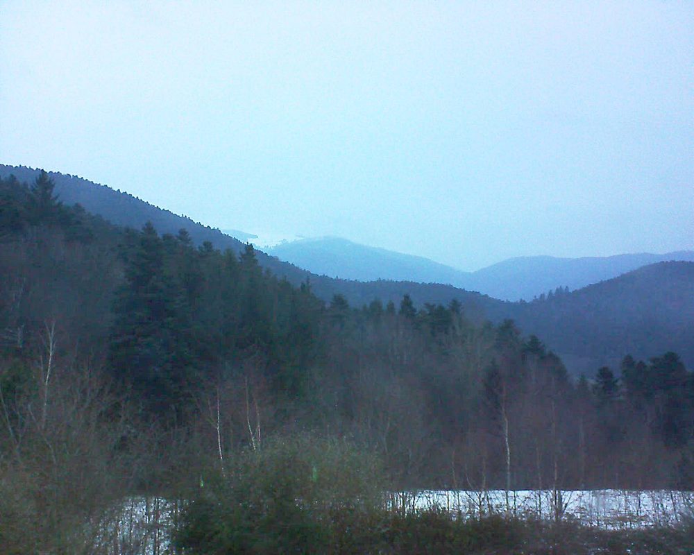 Le petit ballon vu depuis le Domaine Langmatt à Murbach le 05.02.2018 à 17:30 Le petit ballon (Alsace, Vosges) le 05.02.2018 à 17:30