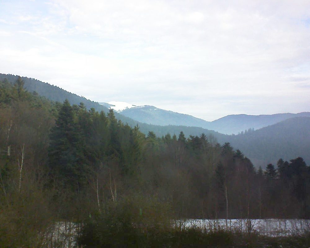 Le petit ballon vu depuis le Domaine Langmatt à Murbach le 06.02.2018 à 10:30 Le petit ballon (Alsace, Vosges) le 06.02.2018 à 10:30