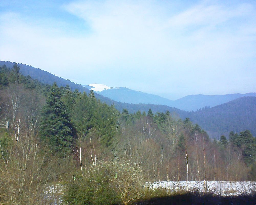 Le petit ballon vu depuis le Domaine Langmatt à Murbach le 06.02.2018 à 12:45 Le petit ballon (Alsace, Vosges) le 06.02.2018 à 12:45