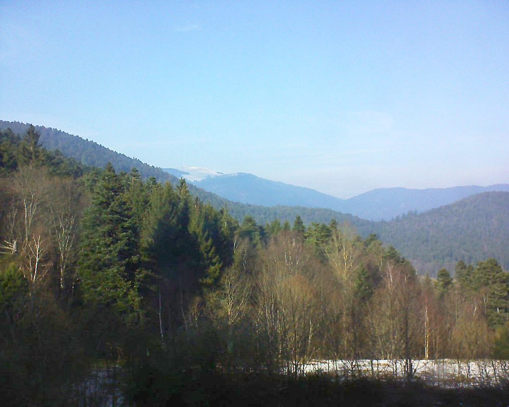 Le petit ballon vu depuis le Domaine Langmatt à Murbach le 06.02.2018 à 14:30 Le petit ballon (Alsace, Vosges) le 06.02.2018 à 14:30
