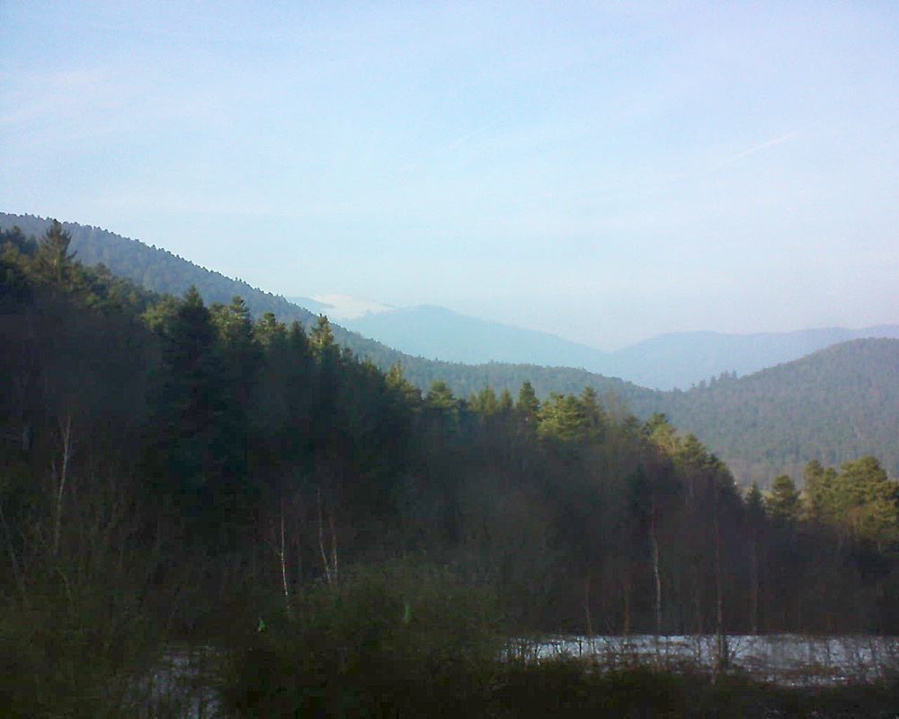 Le petit ballon vu depuis le Domaine Langmatt à Murbach le 06.02.2018 à 15:15 Le petit ballon (Alsace, Vosges) le 06.02.2018 à 15:15