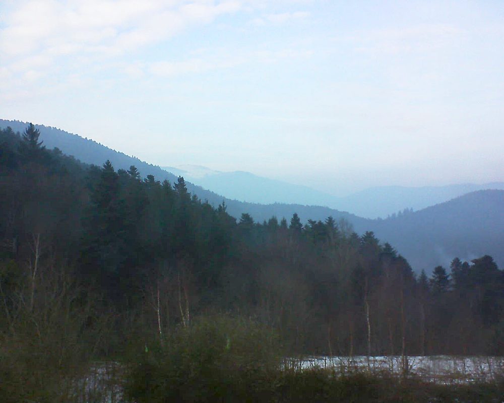 Le petit ballon vu depuis le Domaine Langmatt à Murbach le 06.02.2018 à 16:15 Le petit ballon (Alsace, Vosges) le 06.02.2018 à 16:15