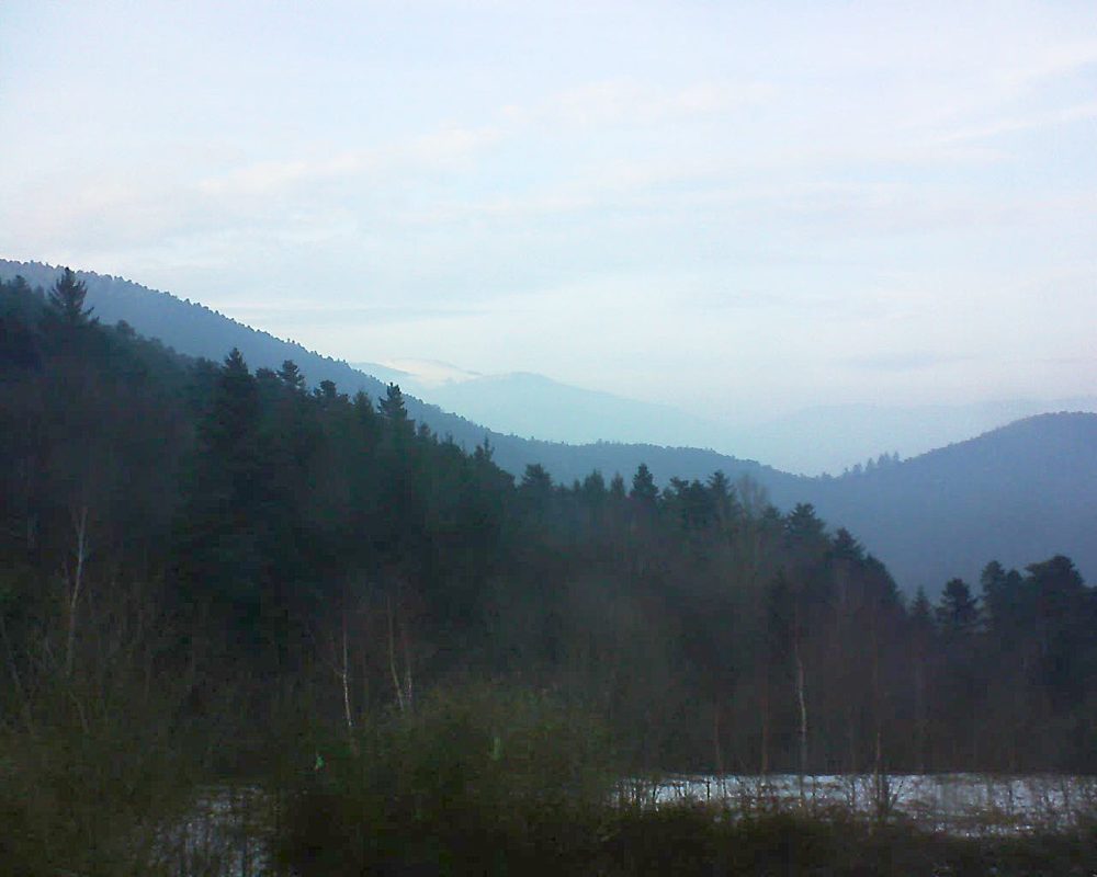 Le petit ballon vu depuis le Domaine Langmatt à Murbach le 06.02.2018 à 16:30 Le petit ballon (Alsace, Vosges) le 06.02.2018 à 16:30
