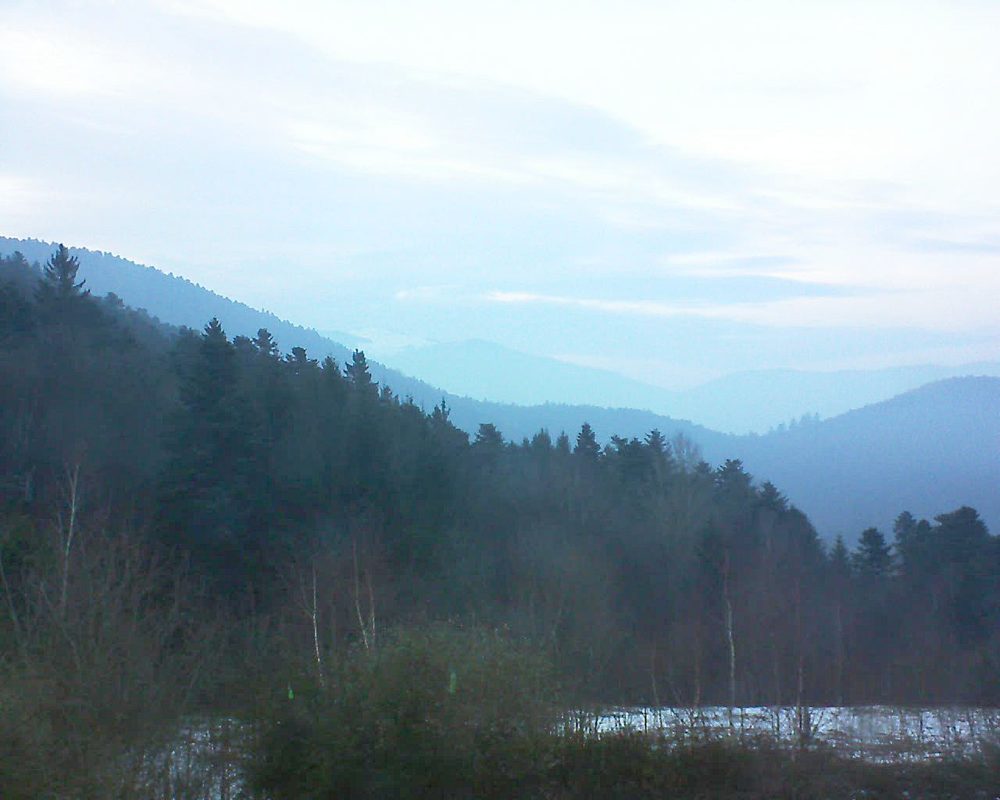 Le petit ballon vu depuis le Domaine Langmatt à Murbach le 06.02.2018 à 17:15 Le petit ballon (Alsace, Vosges) le 06.02.2018 à 17:15