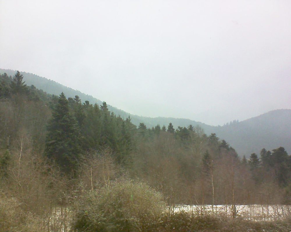 Le petit ballon vu depuis le Domaine Langmatt à Murbach le 08.02.2018 à 11:45 Le petit ballon (Alsace, Vosges) le 08.02.2018 à 11:45