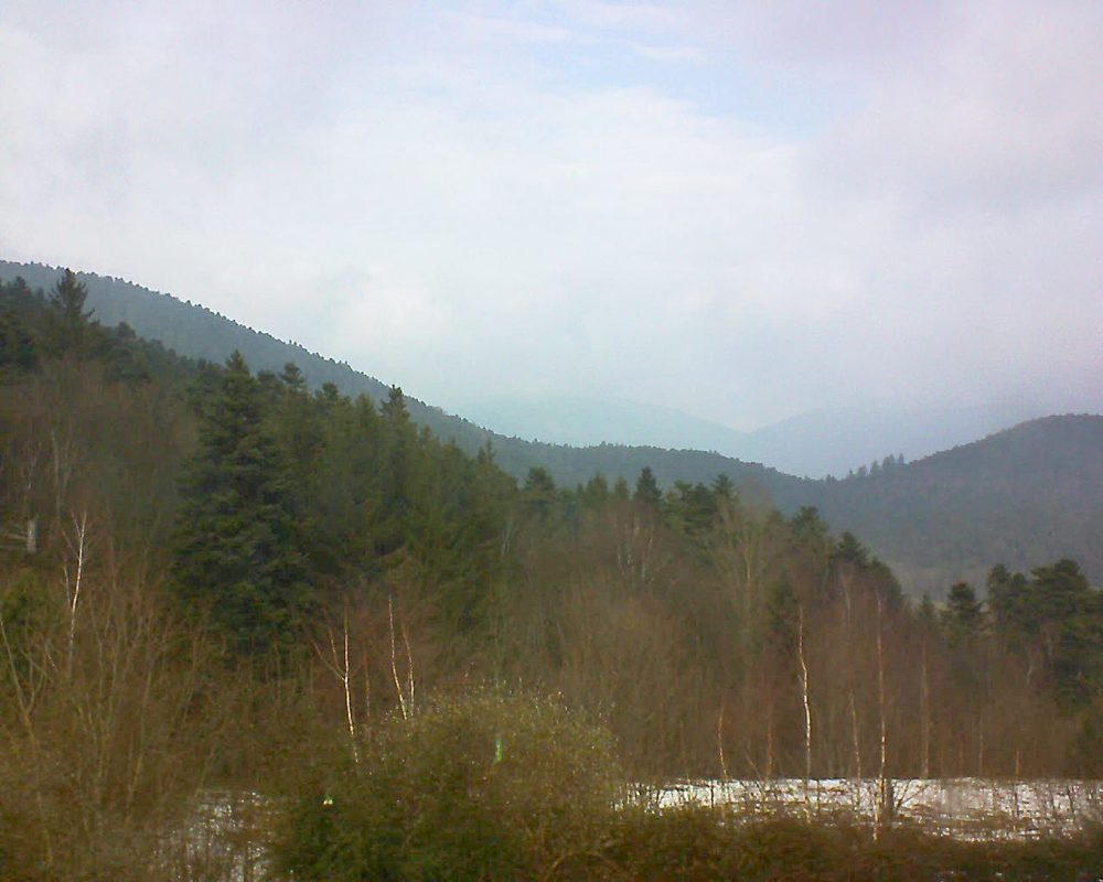 Le petit ballon vu depuis le Domaine Langmatt à Murbach le 08.02.2018 à 13:30 Le petit ballon (Alsace, Vosges) le 08.02.2018 à 13:30