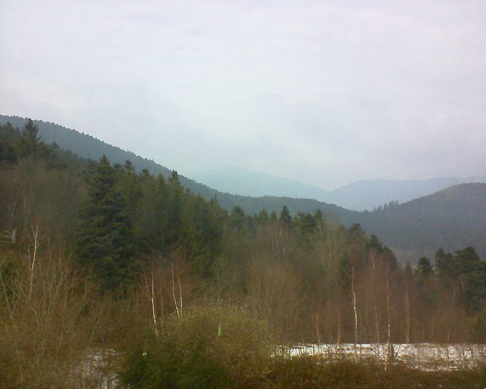 Le petit ballon vu depuis le Domaine Langmatt à Murbach le 08.02.2018 à 14:15 Le petit ballon (Alsace, Vosges) le 08.02.2018 à 14:15