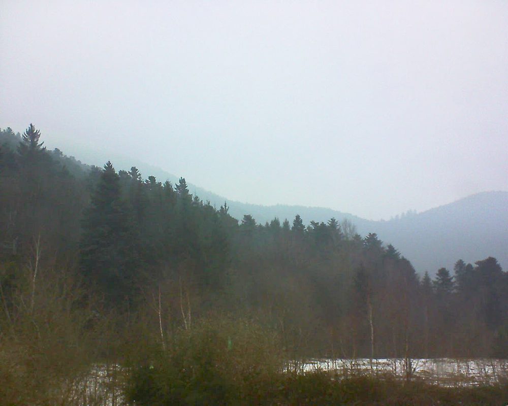 Le petit ballon vu depuis le Domaine Langmatt à Murbach le 08.02.2018 à 16:30 Le petit ballon (Alsace, Vosges) le 08.02.2018 à 16:30