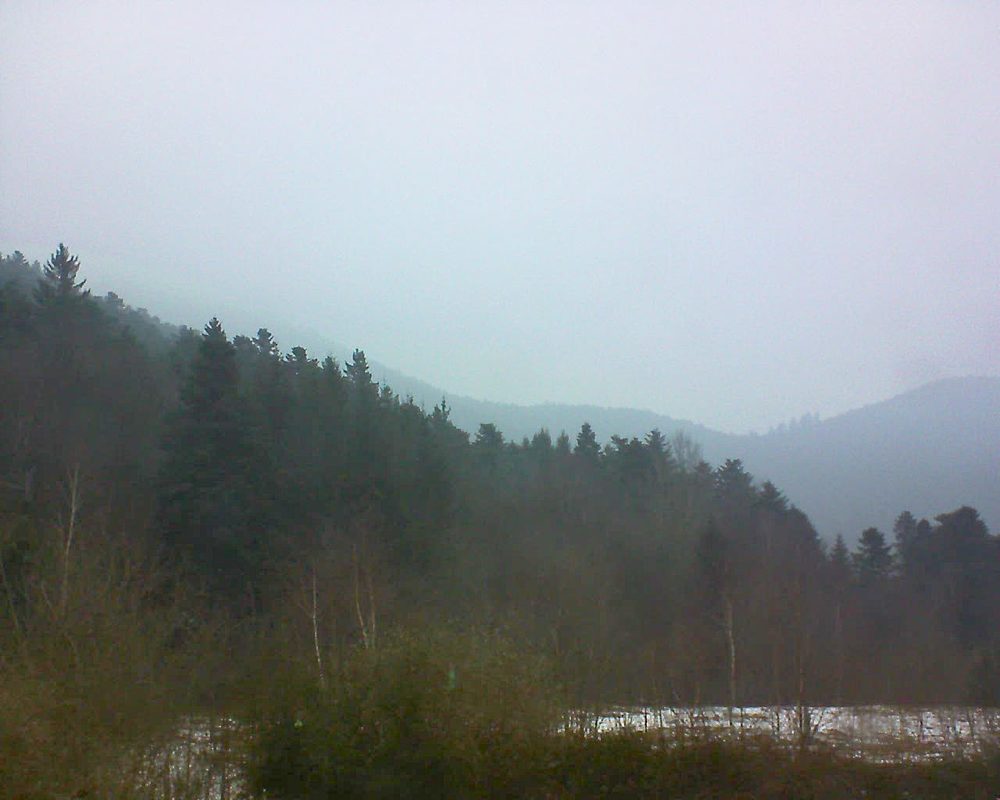 Le petit ballon vu depuis le Domaine Langmatt à Murbach le 08.02.2018 à 16:45 Le petit ballon (Alsace, Vosges) le 08.02.2018 à 16:45