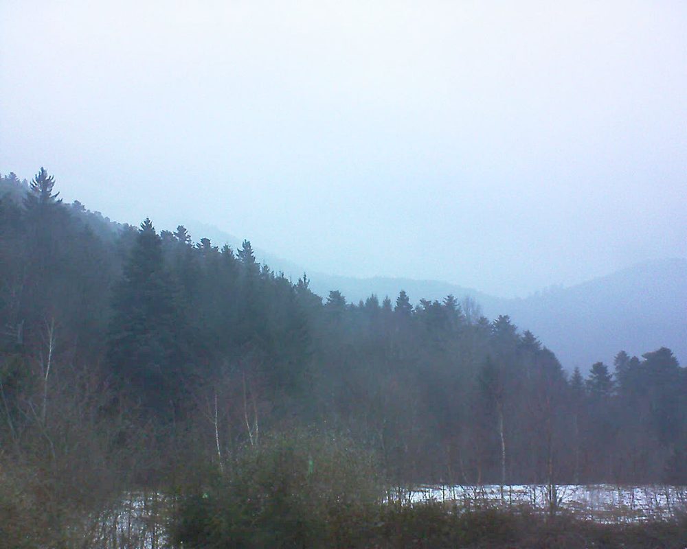 Le petit ballon vu depuis le Domaine Langmatt à Murbach le 09.02.2018 à 08:15 Le petit ballon (Alsace, Vosges) le 09.02.2018 à 08:15