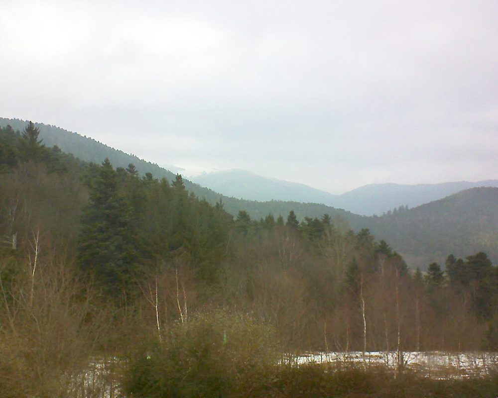 Le petit ballon vu depuis le Domaine Langmatt à Murbach le 09.02.2018 à 13:00 Le petit ballon (Alsace, Vosges) le 09.02.2018 à 13:00