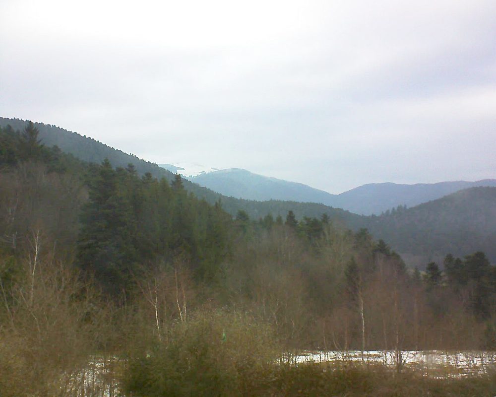 Le petit ballon vu depuis le Domaine Langmatt à Murbach le 09.02.2018 à 15:30 Le petit ballon (Alsace, Vosges) le 09.02.2018 à 15:30