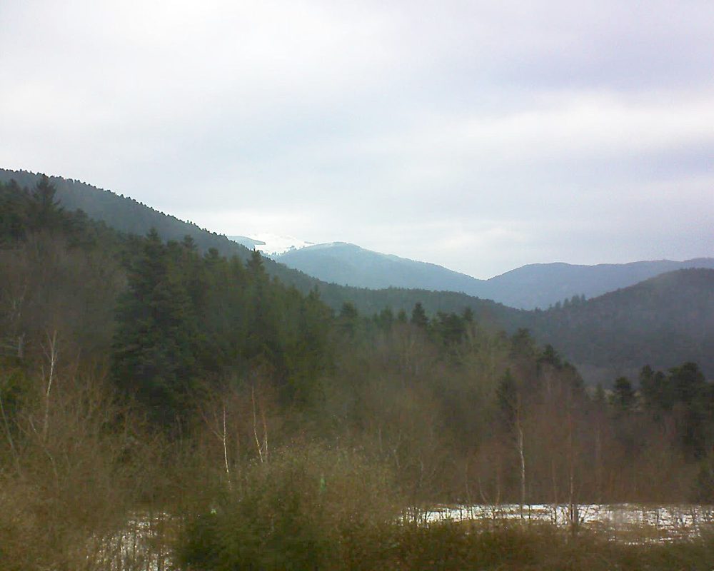 Le petit ballon vu depuis le Domaine Langmatt à Murbach le 09.02.2018 à 15:45 Le petit ballon (Alsace, Vosges) le 09.02.2018 à 15:45