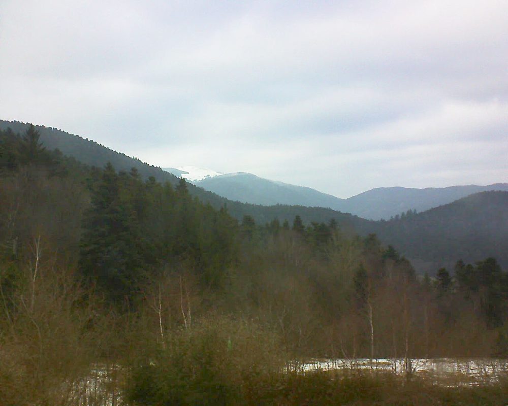 Le petit ballon vu depuis le Domaine Langmatt à Murbach le 09.02.2018 à 16:15 Le petit ballon (Alsace, Vosges) le 09.02.2018 à 16:15