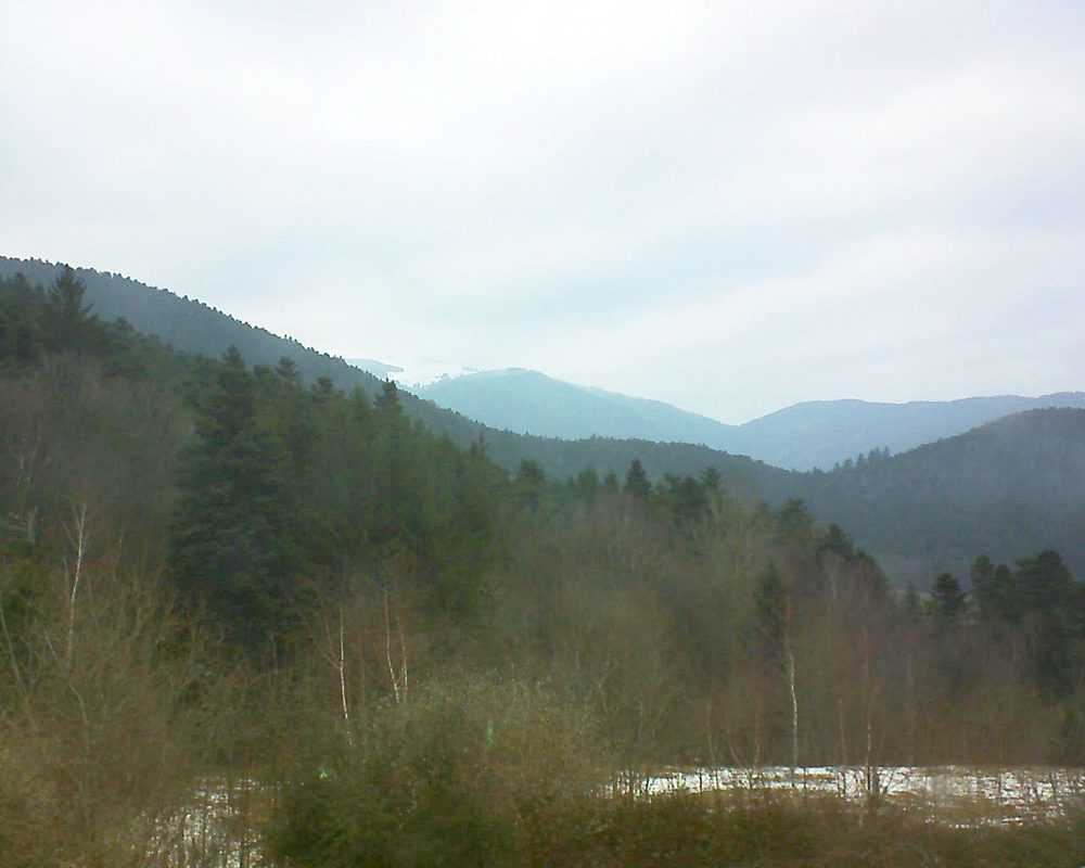 Le petit ballon vu depuis le Domaine Langmatt à Murbach le 09.02.2018 à 16:30 Le petit ballon (Alsace, Vosges) le 09.02.2018 à 16:30
