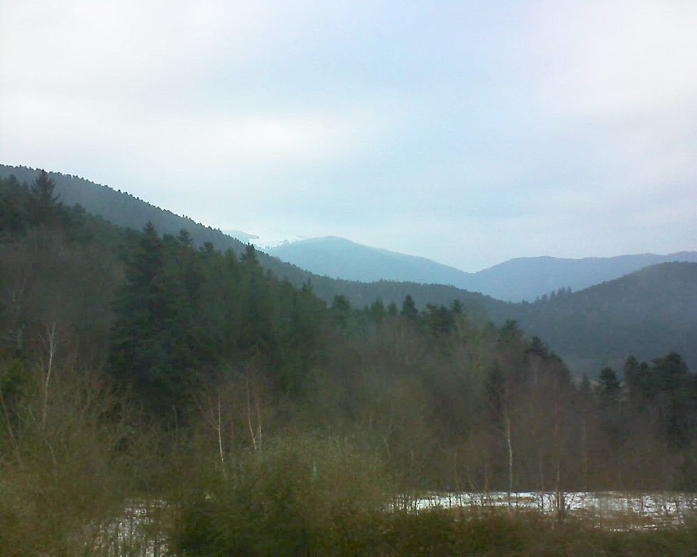 Le petit ballon vu depuis le Domaine Langmatt à Murbach le 09.02.2018 à 16:45 Le petit ballon (Alsace, Vosges) le 09.02.2018 à 16:45