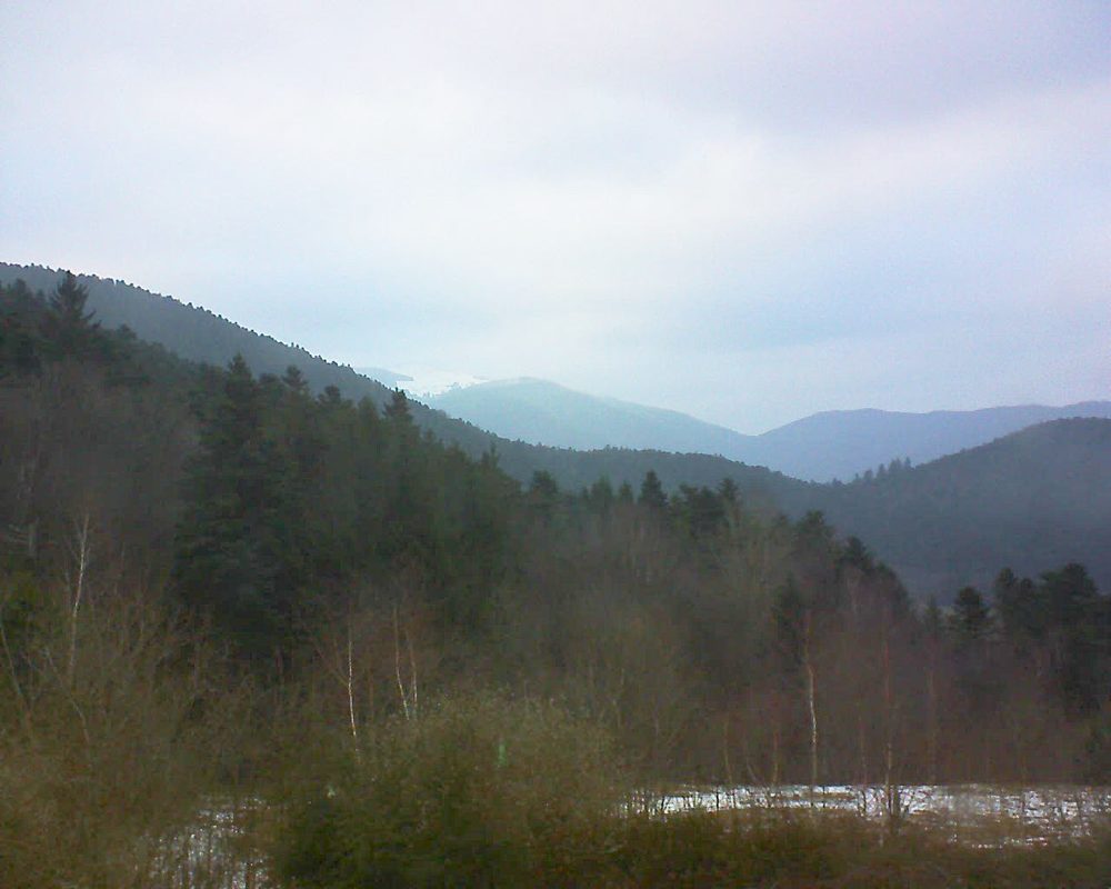 Le petit ballon vu depuis le Domaine Langmatt à Murbach le 09.02.2018 à 17:00 Le petit ballon (Alsace, Vosges) le 09.02.2018 à 17:00