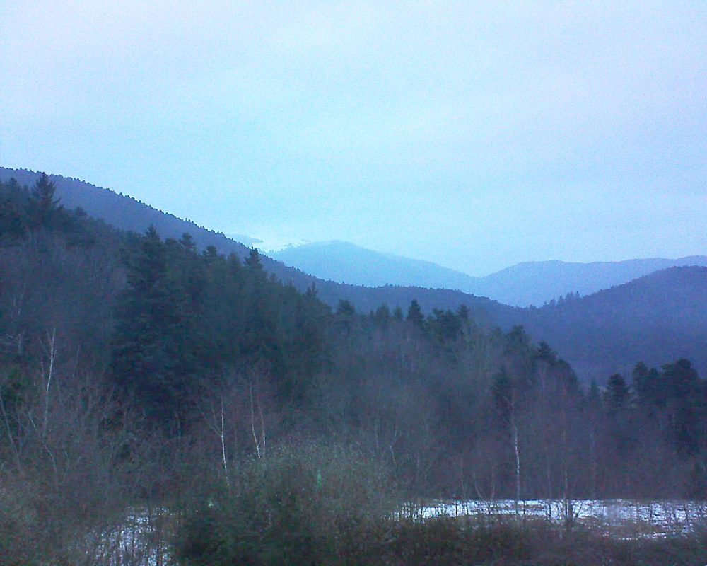 Le petit ballon vu depuis le Domaine Langmatt à Murbach le 09.02.2018 à 17:30 Le petit ballon (Alsace, Vosges) le 09.02.2018 à 17:30