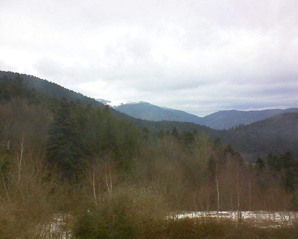 Le petit ballon vu depuis le Domaine Langmatt à Murbach le 10.02.2018 à 11:45 Le petit ballon (Alsace, Vosges) le 10.02.2018 à 11:45